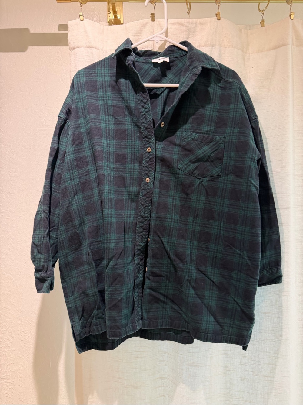 Super down Green/Black Plaid Long Sleeve Button Down (Women’s Small)